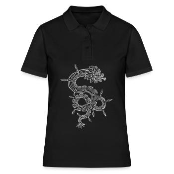 Quetzalcoatl Aztec Maya Serpent à plumes - Polo Femme - noir - Devant - Ailine (174cm)