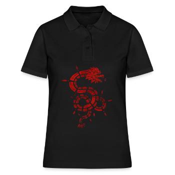 Quetzalcoatl Aztec Maya Serpent à plumes - Polo Femme - noir - Devant - Ailine (174cm)
