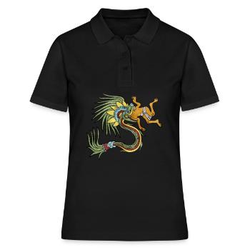 Quetzalcoatl Aztec Maya Serpent à plumes - Polo Femme - noir - Devant - Ailine (174cm)