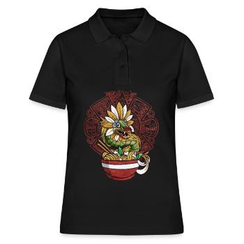 Quetzalcoatl Aztec Snake Ramen Nouilles - Polo Femme - noir - Devant - Ailine (174cm)