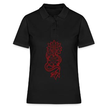 Quetzalcoatl Aztec Snake Maya Aztec Stone Ink - Polo Femme - noir - Devant - Ailine (174cm)