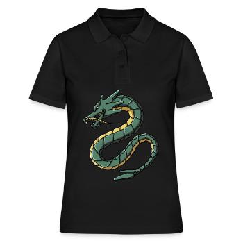 Cyborg Dragon Japonais Cyber Punk Cyber Esthétique - Polo Femme - noir - Devant - Ailine (174cm)