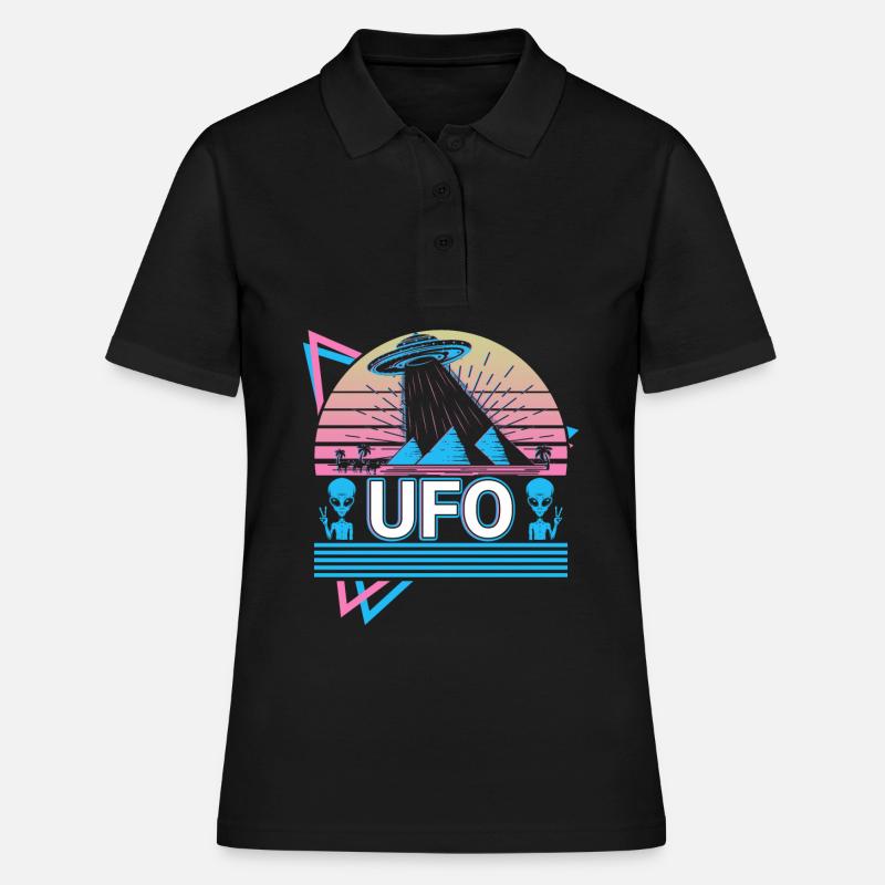 Ufo Alien Kidnapping Retro Gift - Polo Femme - noir