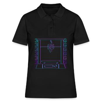 Impression 3D Imprimante 3D Retro Gift - Polo Femme - noir - Devant - Ailine (174cm)