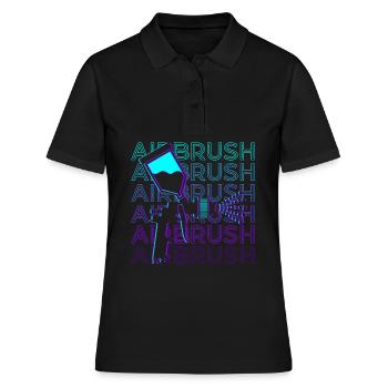 Airbrush Sprühfarbe Retro Geschenk - Frauen Polo Shirt - Schwarz - Vorne - Ailine (174cm)