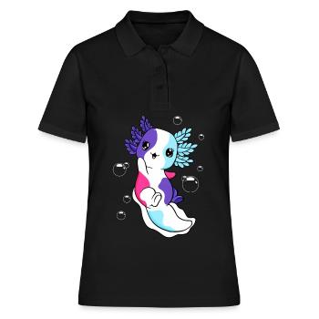 Drapeau multi-sexe axolotl pile kawaii - Polo Femme - noir - Devant - Ailine (174cm)