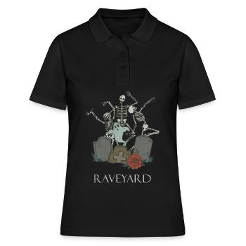 Lustiges Skelett Raving Rave Heavy Metal Goth - Frauen Polo Shirt - Schwarz - Vorne - Ailine (174cm)
