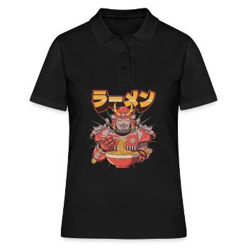 Cyborg Robot Ramen Noodles Cyber Punk Cyber - Polo Femme - noir - Devant - Ailine (174cm)