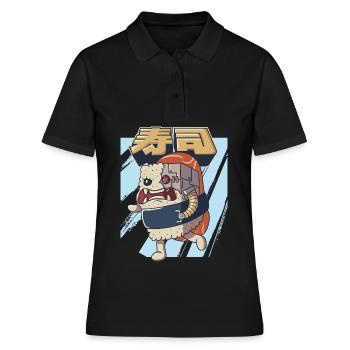 Cyborg Japonais Sushi Monster Cyber Punk Cyber - Polo Femme - noir - Devant - Ailine (174cm)