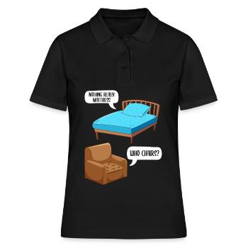 Drôle de blague chaise matelas - Polo Femme - noir - Devant - Ailine (174cm)