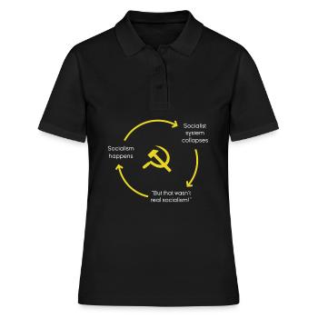 Anti-socialisme Anti-communisme Pro-capitalisme - Polo Femme - noir - Devant - Ailine (174cm)
