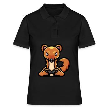 Drôle honey Badger Gamer Jeu vidéo - Polo Femme - noir - Devant - Ailine (174cm)