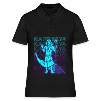 Kartikeya Dieu hindou Mythologie hindoue Dieu ancien - Polo Femme - noir - Devant - Ailine (174cm)