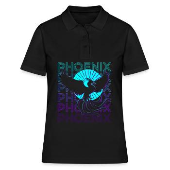 Phoenix Retro - Frauen Polo Shirt - Schwarz - Vorne - Ailine (174cm)