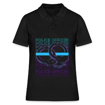 Policier Application de la loi Rétro - Polo Femme - noir - Devant - Ailine (174cm)
