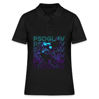Psoglav Mythologie slave Rétro - Polo Femme - noir - Devant - Ailine (174cm)
