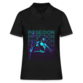 Poseidon Griechischer Gott Griechische Mythologie - Frauen Polo Shirt - Schwarz - Vorne - Ailine (174cm)