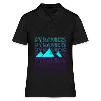 Pyramiden Ägyptische Pyramide Retro - Frauen Polo Shirt - Schwarz - Vorne - Ailine (174cm)