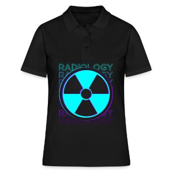 Radiologue en radiologie Rad Tech Retro - Polo Femme - noir - Devant - Ailine (174cm)