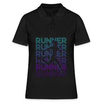 Runners Run Rétro - Polo Femme - noir - Devant - Ailine (174cm)