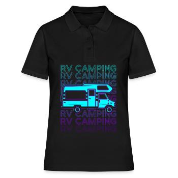 Camping Camping Camping Rétro - Polo Femme - noir - Devant - Ailine (174cm)