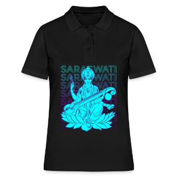 Saraswati Déesse hindoue Mythologie hindoue - Polo Femme - noir - Devant - Ailine (174cm)