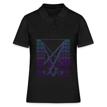 Sceau de Lucifer Pentagramme Magie Occulte - Polo Femme - noir - Devant - Ailine (174cm)