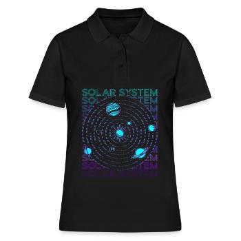 Solar System Retro - Women's Polo Shirt - black - Front - Ailine (174cm)