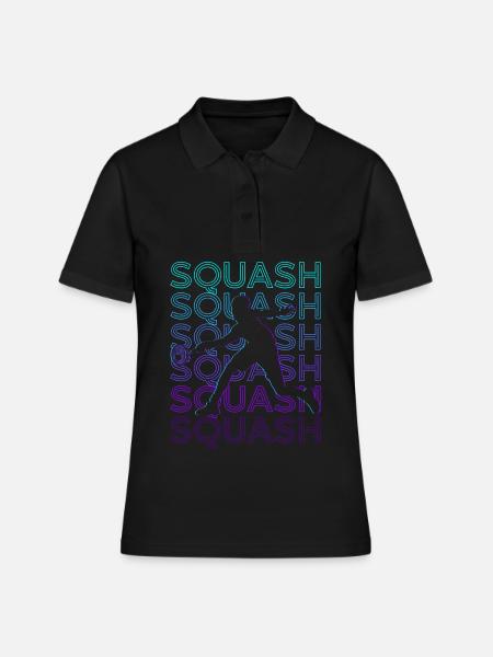 Joueur de squash rétro - Polo Femme - noir