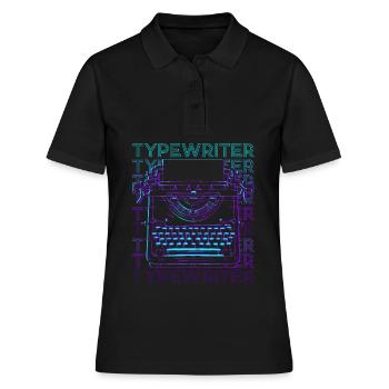 Type de machine à écrire Retro - Polo Femme - noir - Devant - Ailine (174cm)