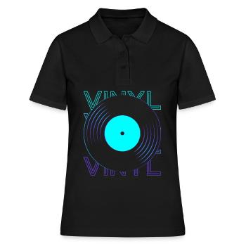 Vinyl Record Vinyl Record Player Phon - Women's Polo Shirt - black - Front - Ailine (174cm)