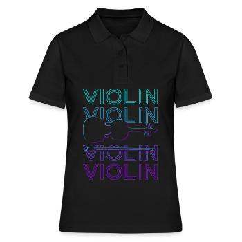 Violoniste Violoniste Rétro - Polo Femme - noir - Devant - Ailine (174cm)