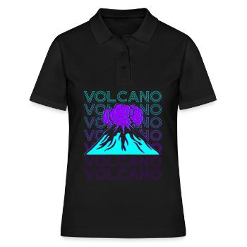 Vulkan Retro - Frauen Polo Shirt - Schwarz - Vorne - Ailine (174cm)