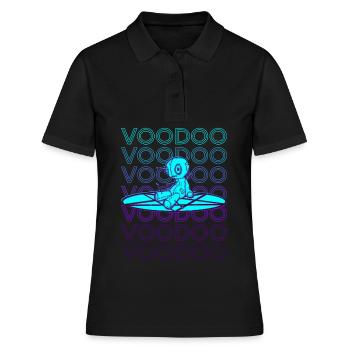Voodoo Puppe Pentagramm Hexerei Retro - Frauen Polo Shirt - Schwarz - Vorne - Ailine (174cm)