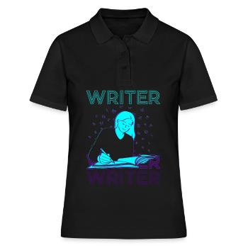 Auteur Auteur Écriture Rétro - Polo Femme - noir - Devant - Ailine (174cm)