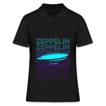 Zeppelin Luftschiff Retro - Frauen Polo Shirt - Schwarz - Vorne - Ailine (174cm)
