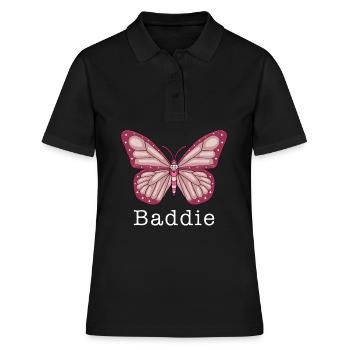 Baddie Girl Esthétique Papillon - Polo Femme - noir - Devant - Ailine (174cm)