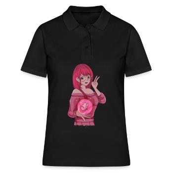 Baddie Girl Esthétique Anime Fille Papillon - Polo Femme - noir - Devant - Ailine (174cm)