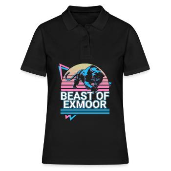 Die Bestie von Exmoor Krypto Kryptozoologie Retro - Frauen Polo Shirt - Schwarz - Vorne - Ailine (174cm)