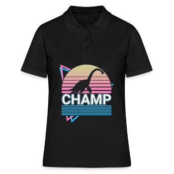 Champ Kryptide Kryptozoologie Retro - Frauen Polo Shirt - Schwarz - Vorne - Ailine (174cm)
