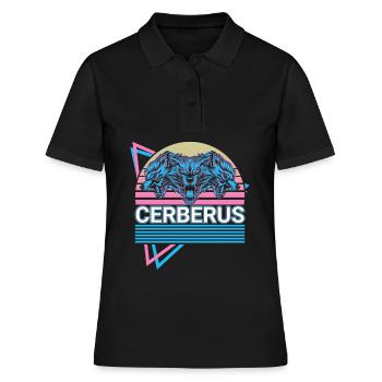 Cerbère Mythologie grecque antique Rétro - Polo Femme - noir - Devant - Ailine (174cm)