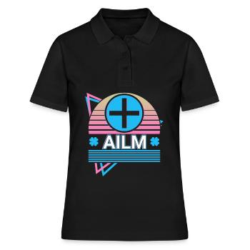 Ailm Symbole celtique Mythologie celtique Rétro - Polo Femme - noir - Devant - Ailine (174cm)