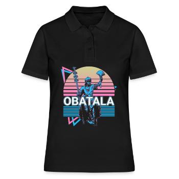 Obatala Orisha Divinité africaine Yoruba Religi - Polo Femme - noir - Devant - Ailine (174cm)