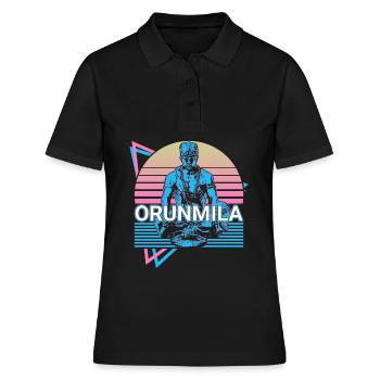 Orunmila Orisha Divinité africaine Yoruba Relig - Polo Femme - noir - Devant - Ailine (174cm)