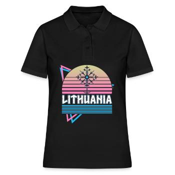 Lituanie Mythologie nordique Rétro - Polo Femme - noir - Devant - Ailine (174cm)
