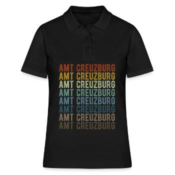 Amt Creuzburg Stadt Retro Vintage - Frauen Polo Shirt - Schwarz - Vorne - Ailine (174cm)