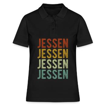 Jessen Stadt Retro Vintage - Frauen Polo Shirt - Schwarz - Vorne - Ailine (174cm)