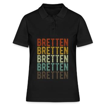 Bretten Stadt Retro Vintage - Frauen Polo Shirt - Schwarz - Vorne - Ailine (174cm)
