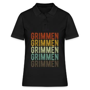 Grimmen Stadt Retro Vintage - Frauen Polo Shirt - Schwarz - Vorne - Ailine (174cm)
