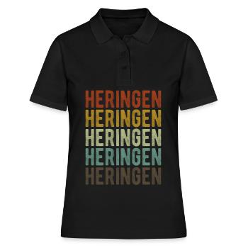 Heringen Stadt Retro Vintage - Frauen Polo Shirt - Schwarz - Vorne - Ailine (174cm)